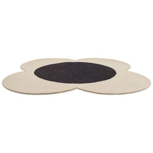Orla Kiely Spot Flower Rug - Ecru and Black | 100% Wool Designer Floor Rug