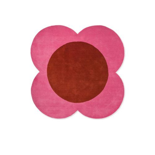 Orla Kiely Spot Flower Rug - Pink and Red | 100% Wool Designer Floor Rug