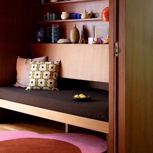 Orla Kiely Spot Flower Rug - Pink and Red | 100% Wool Designer Floor Rug