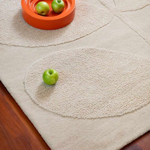 Orla Kiely Solid Stem Rug - Ecru | 100% Wool Designer Floor Rug