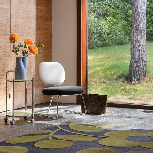 Orla Kiely Sprig Stem Rug - Marine | 100% Wool Designer Floor Rug