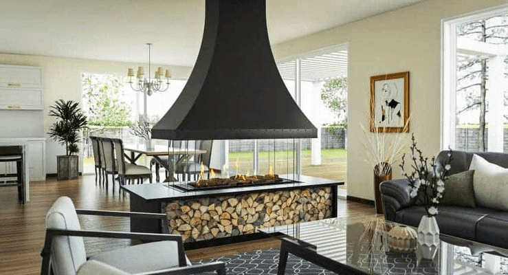 Ortal 4 x Sided Glass Gas Fireplace 130