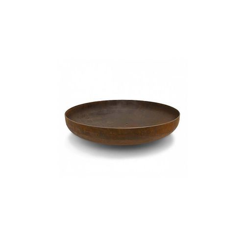 Outdoor Brazier Fire Pit Bowl - Natural Rust Patina Finish Corten Steel 80cm