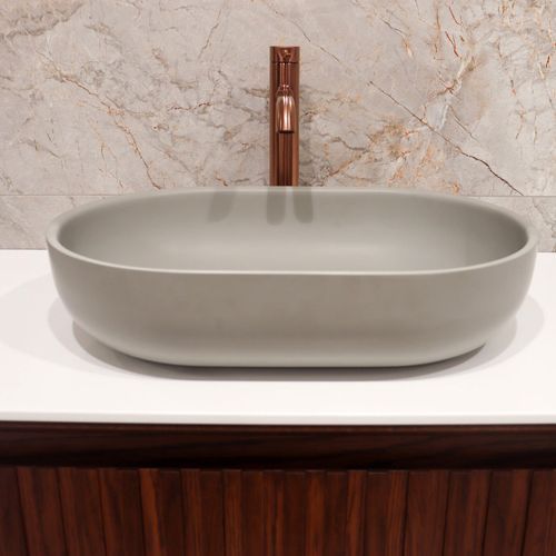 Code Oval Villastone Basin Light Grey