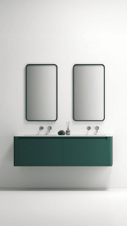Perouse 1500 - Jade Green Vanity