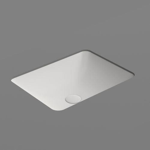 Pura 50 Rectangle Undermount Basin Matt White