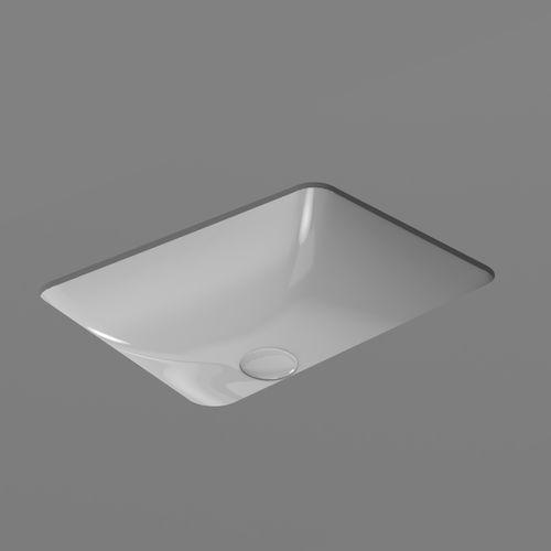 Pura 50 Rectangle Undermount Basin Gloss White