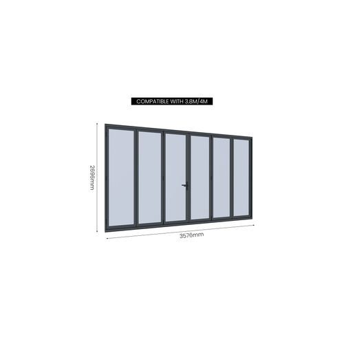 Bifold Glass Door For Pacific Wall Mounted Pergola