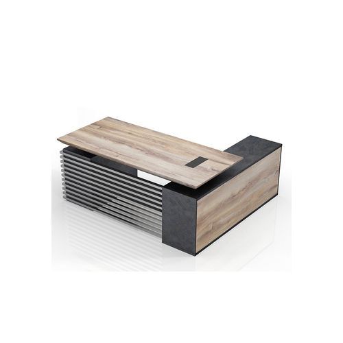 PHOENIX Executive Desk with Left Return 1.8M - Warm Oak & Black