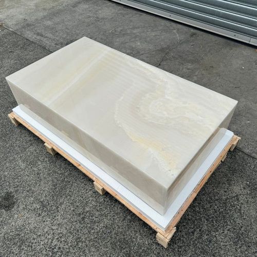 Block Coffee Table - White Onyx - Large | Natural Stone Co.