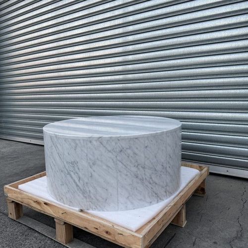 Rounded Coffee Table - Carrara Marble | Natural Stone Co.