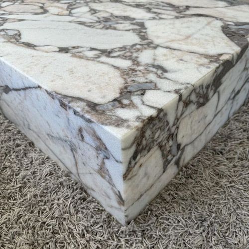 Block Coffee Table - Milky Bleu Marble - Large | Natural Stone Co.