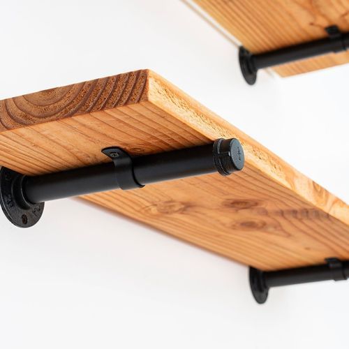 Rustic Industrial Pipe Shelf 130cm