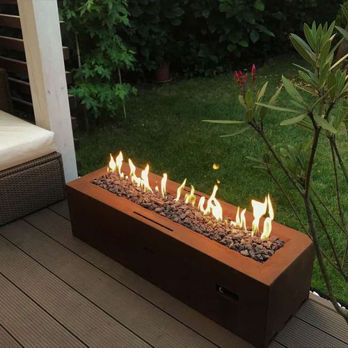 Planika Galio Corten Manual Linear Gas Pit Fire