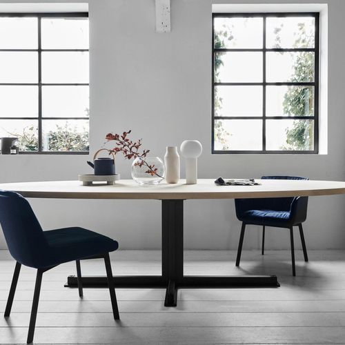 Cross Oval Dining Table