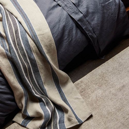 Weave Home European Linen Franco Throw - Denim