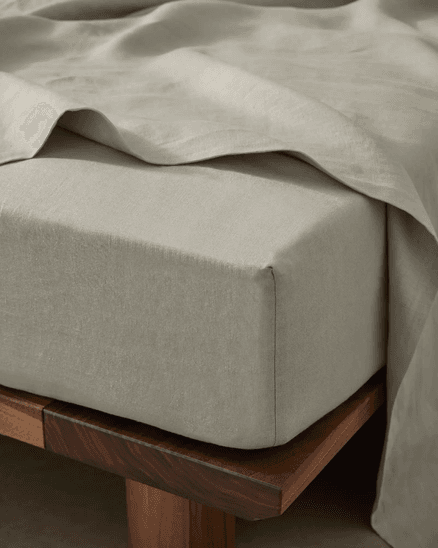Ravello Linen Fitted Sheet - Bone | Weave Home Bed Linen