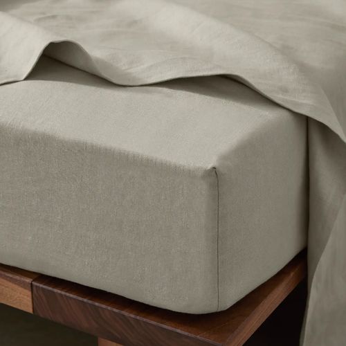 Ravello Linen Fitted Sheet - Bone | Weave Home Bed Linen