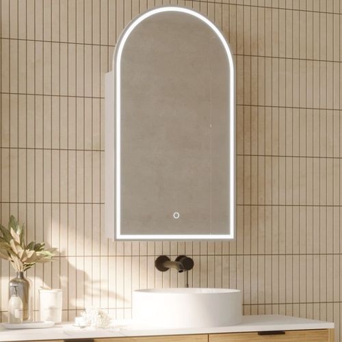 Remer Blanca 500mm Arch Shaving Cabinet & Demister