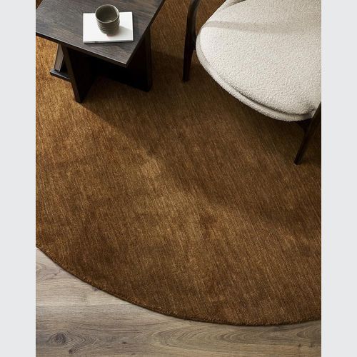 Baya Sandringham 100% Wool Round Rug - Pecan