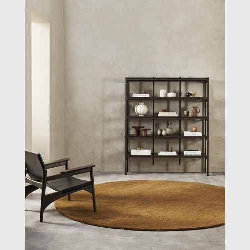 Baya Sandringham 100% Wool Round Rug - Pecan