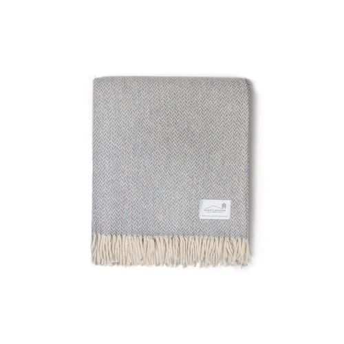 Ruanui Station Lambswool Throw -  Gully Grey Chevron