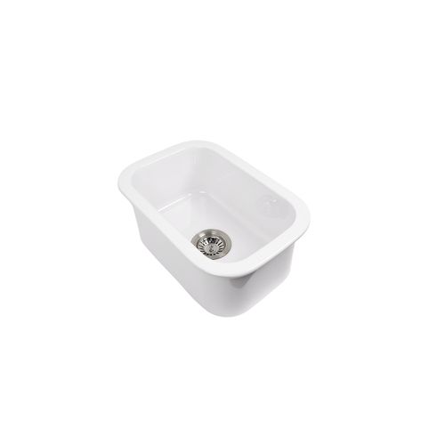 Oswynn 330x483 Gloss White Fireclay Single Bowl Sink
