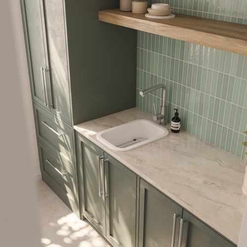 Oswynn 330x483 Gloss White Fireclay Single Bowl Sink