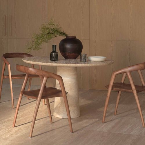 Travertine Kora Round Dining Table