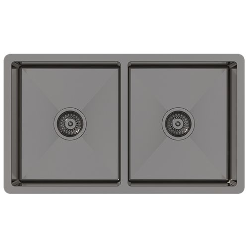 Brushed Gunmetal Madison 775x450 Double Bowl Sink