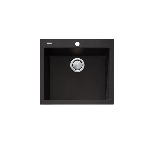 Santorini Black Large Bowl Topmount Sink