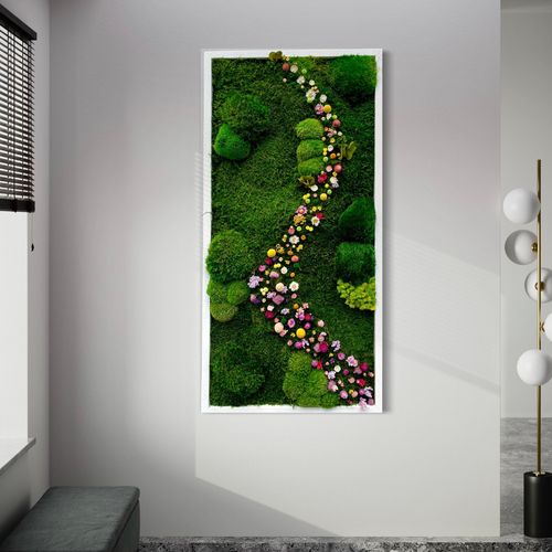 Moss Wall Art - Cascade of Flowers
