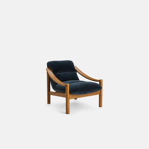 Soho Home | Karine Armchair | Grey Blue Velvet