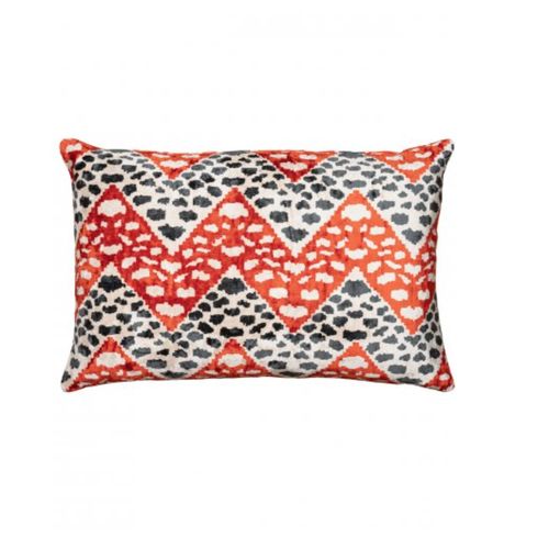 The Rug Company | Velvet Ikat Cheetah Zag Red Cushion