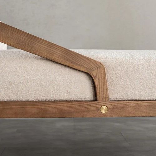Ella Boucle Upholstered Mid-Century Chaise