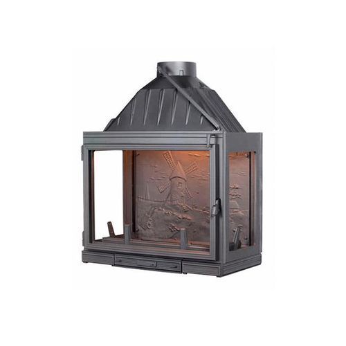 Seguin Multivision 8000 3 x Sided Cast Iron Fireplace  - Solid Back