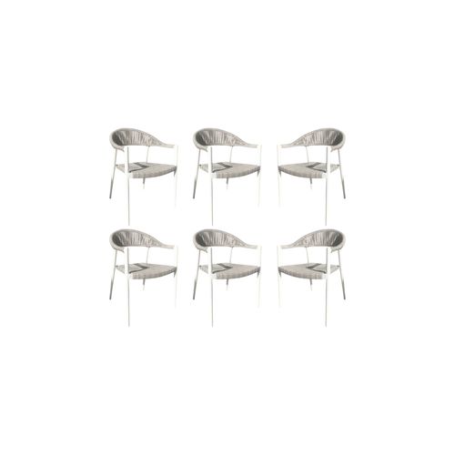 Set of 6 - Serena Outdoor Dining Chair - Grey