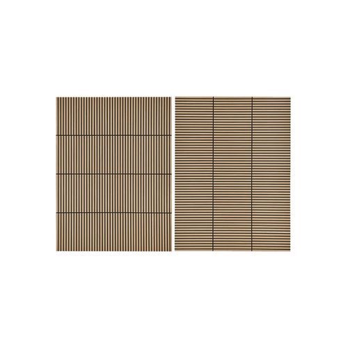 Square WOODFLEX Acoustic Wood Slat Wall Tiles - Oak Veneer - 4pc Set