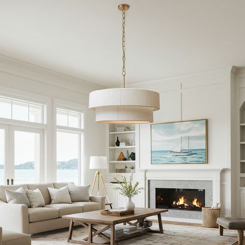 Sorrento Double Tiered Rope Chandelier - White