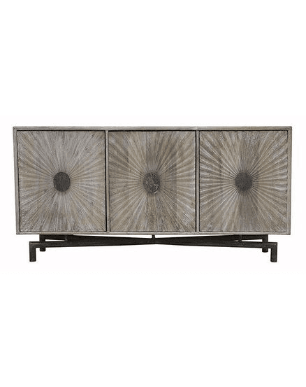 Sunburst 3 Drawer Credenza