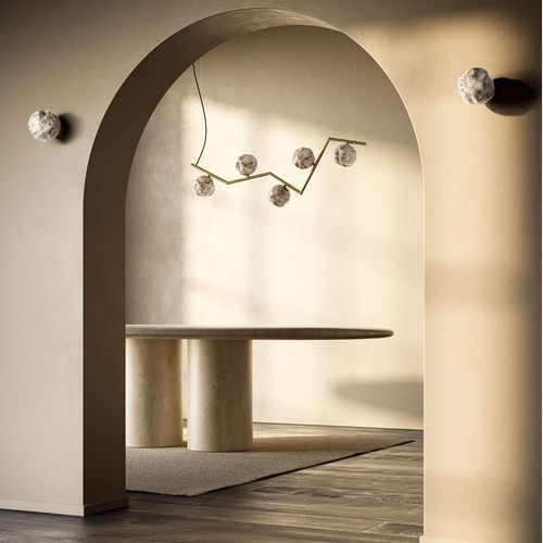 Stone Angled Linear Pendant Light