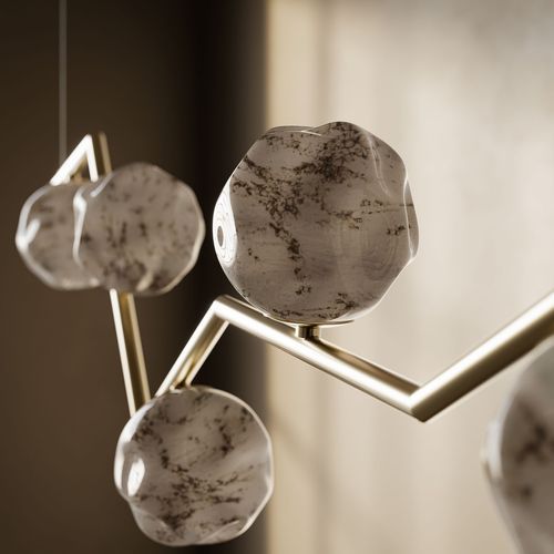 Stone Angled Linear Pendant Light