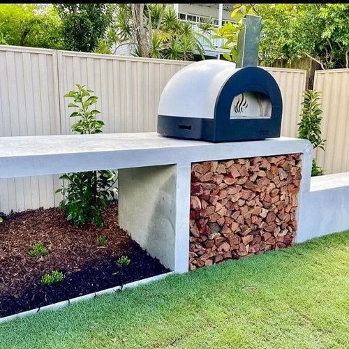 Subito Cotto 80 Refractory Wood Fired Pizza Benchtop Oven (White) with Square Flue