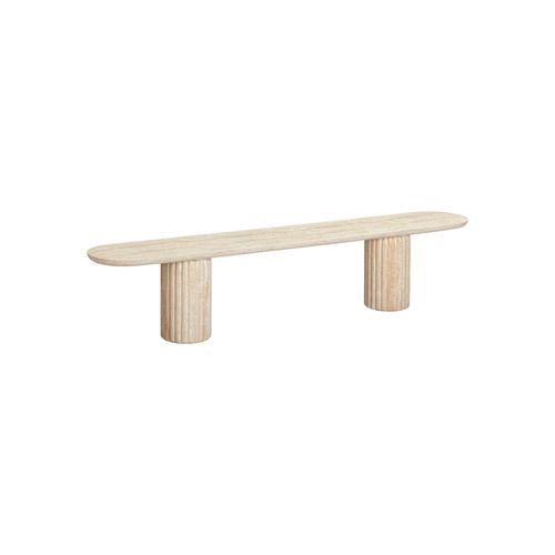 Arlie Outdoor Dining Bench 220cm - Travertine Finish