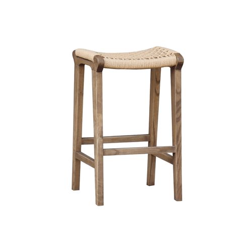 Reclaimed Oak/Rattan Barstool