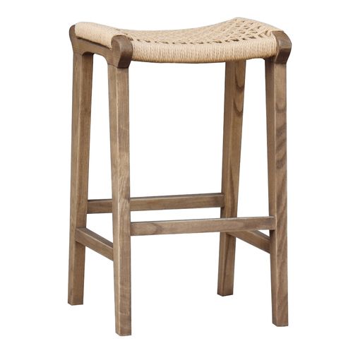 Reclaimed Oak/Rattan Barstool