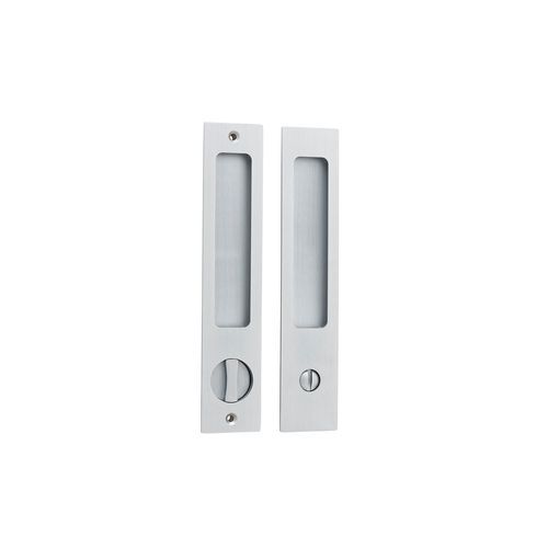Iver Rectangular Flush Pull Privacy Set Brushed Chrome for Sliding Doors 21415P *Pair*