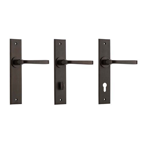 Iver Annecy Door Lever on Chamfered Backplate Bronzed Brass - Customise to your needs