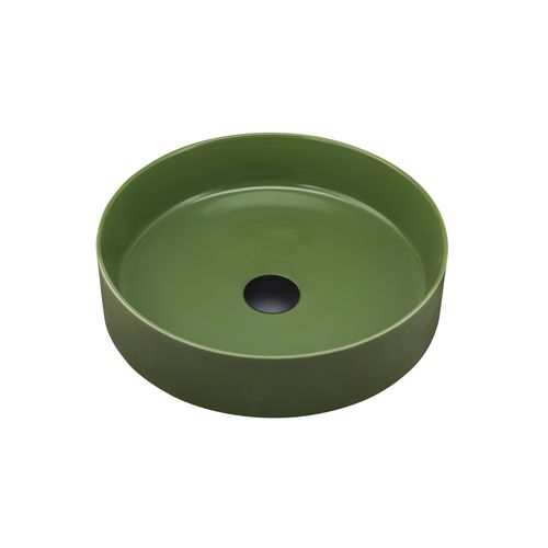Terzofoco Olive Green Short Circular Counter Top Basin