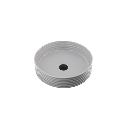 Terzofoco Grey Ribbed Short Circular Counter Top Basin
